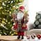 Glitzhome® 18"H Faux Fur Christmas Red Woodland Santa Figurine with Porcelain Face